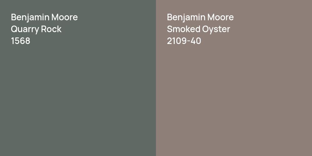 Benjamin Moore Quarry Rock vs. Benjamin Moore Smoked Oyster