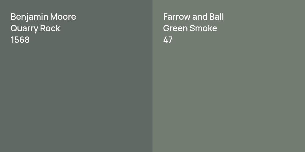 Benjamin Moore Quarry Rock vs. Farrow and Ball Green Smoke