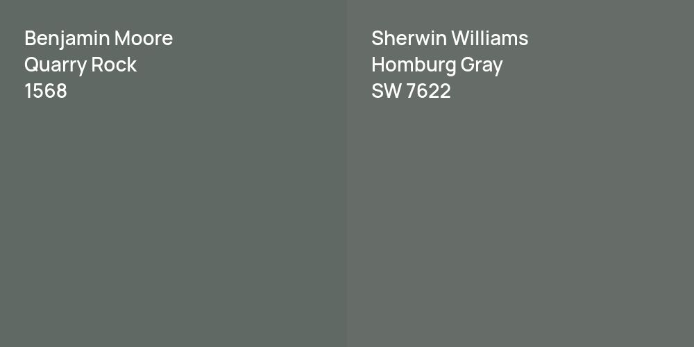 Benjamin Moore Quarry Rock vs. Sherwin Williams Homburg Gray