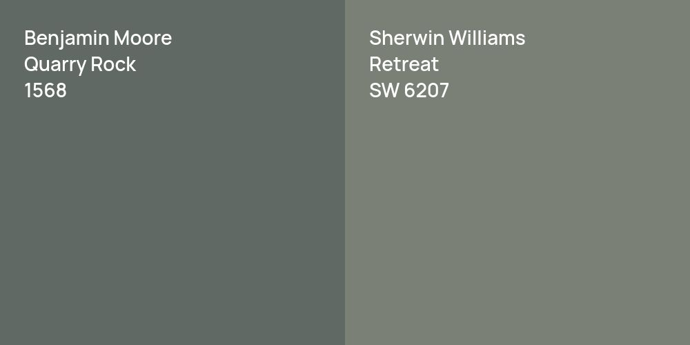 Benjamin Moore Quarry Rock vs. Sherwin Williams Retreat