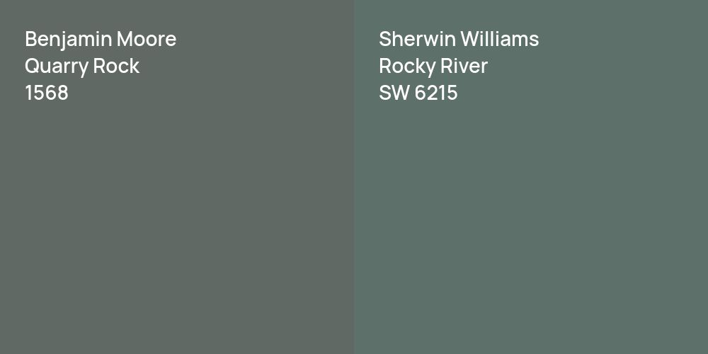 Benjamin Moore Quarry Rock vs. Sherwin Williams Rocky River