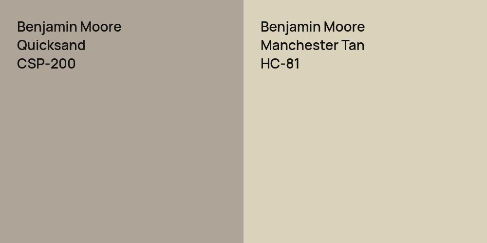 Benjamin Moore Quicksand vs. Benjamin Moore Manchester Tan