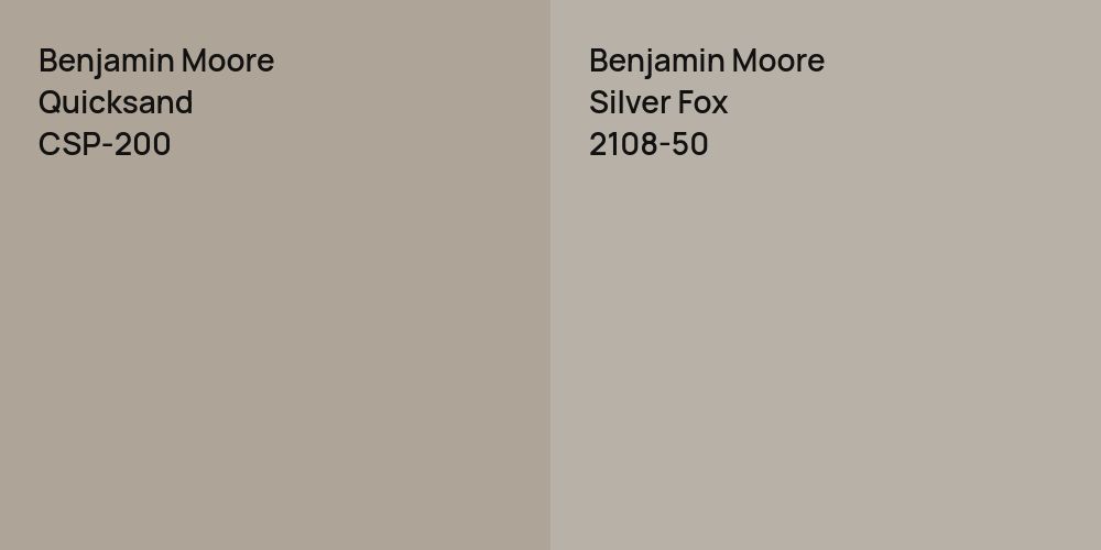 Benjamin Moore Quicksand vs. Benjamin Moore Silver Fox