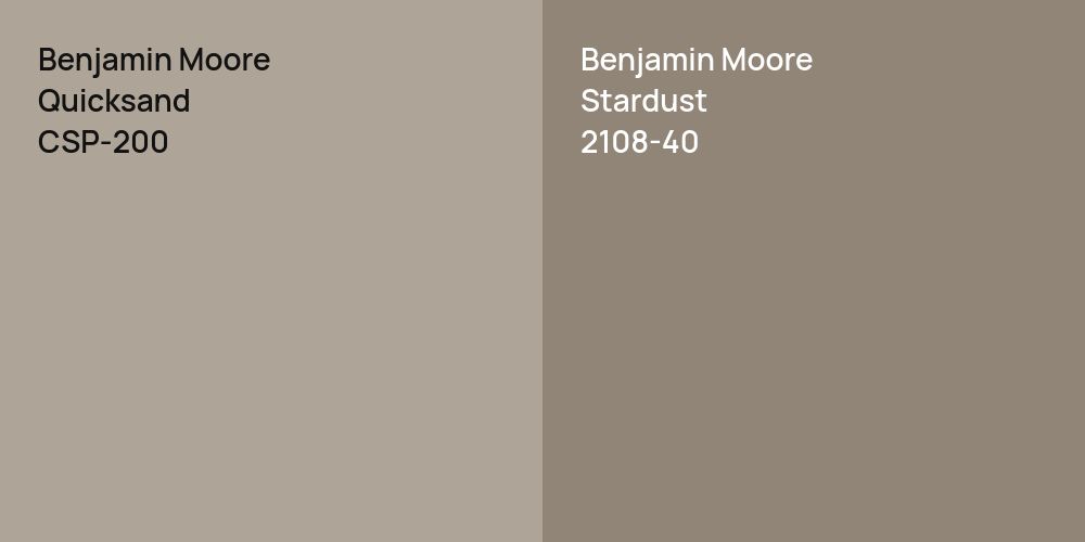 Benjamin Moore Quicksand vs. Benjamin Moore Stardust