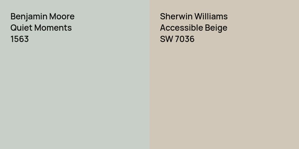 Benjamin Moore Quiet Moments vs. Sherwin Williams Accessible Beige