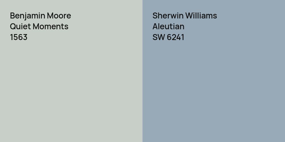 Benjamin Moore Quiet Moments vs. Sherwin Williams Aleutian