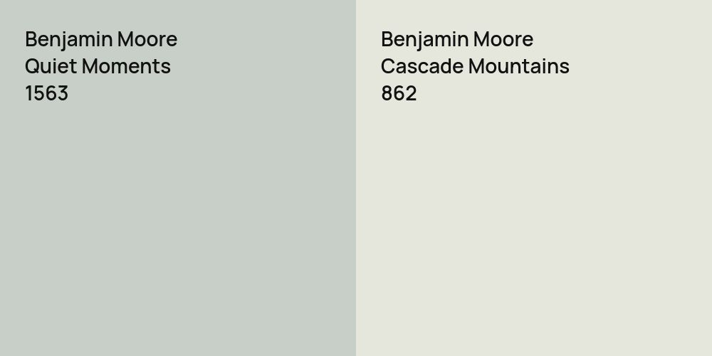 Benjamin Moore Quiet Moments vs. Benjamin Moore Cascade Mountains