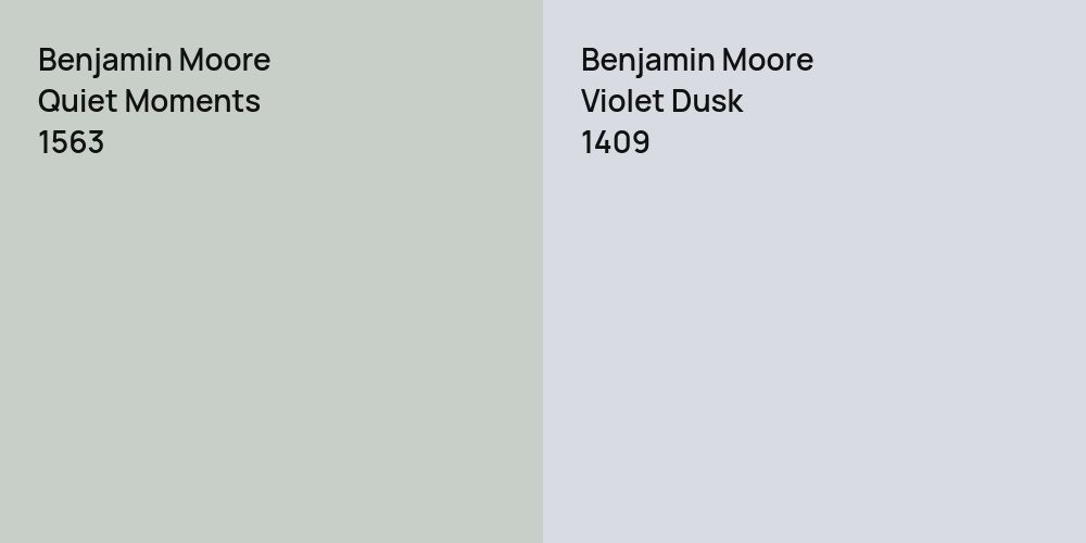 Benjamin Moore Quiet Moments vs. Benjamin Moore Violet Dusk