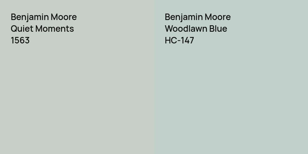 Benjamin Moore Quiet Moments vs. Benjamin Moore Woodlawn Blue