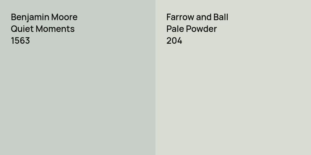 Benjamin Moore Quiet Moments vs. Farrow and Ball Pale Powder