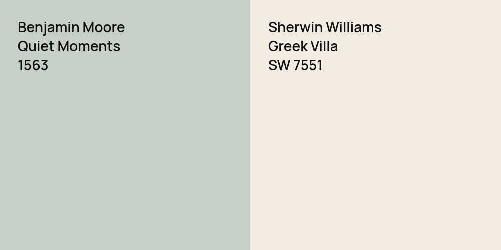 Benjamin Moore Quiet Moments vs. Sherwin Williams Greek Villa