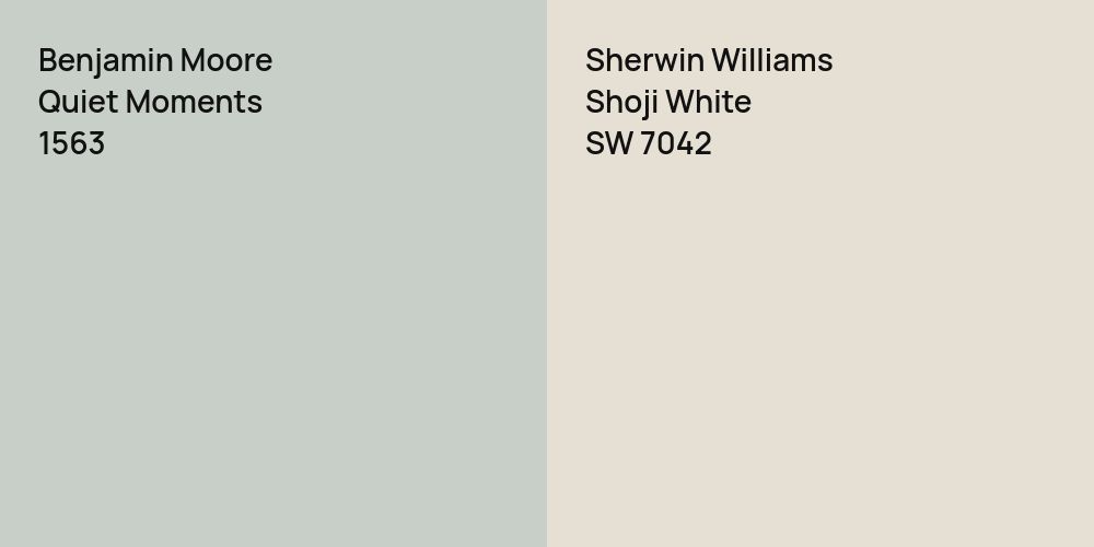 Benjamin Moore Quiet Moments vs. Sherwin Williams Shoji White