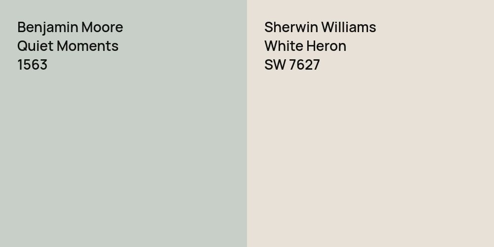 Benjamin Moore Quiet Moments vs. Sherwin Williams White Heron