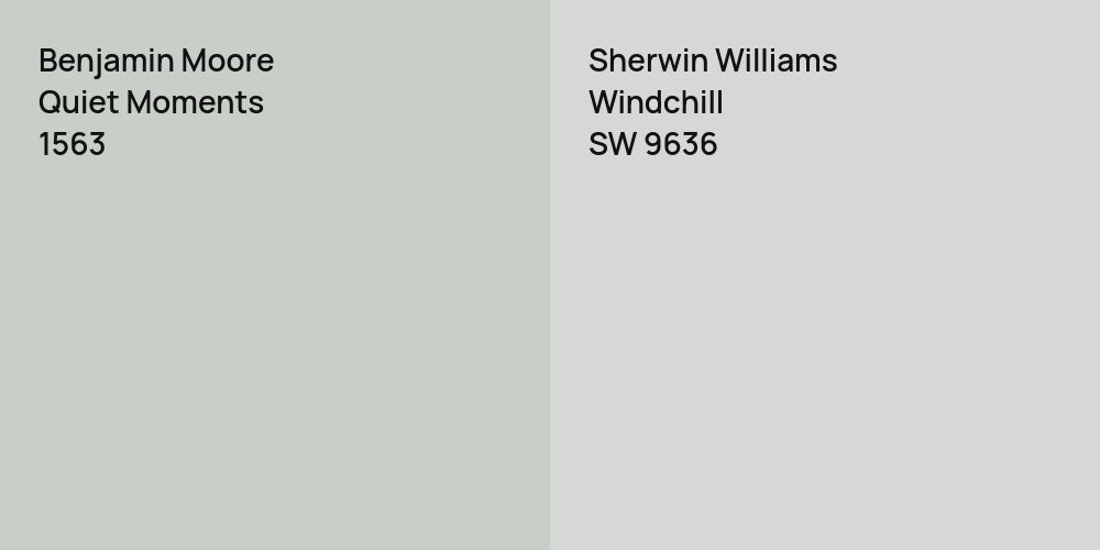 Benjamin Moore Quiet Moments vs. Sherwin Williams Windchill