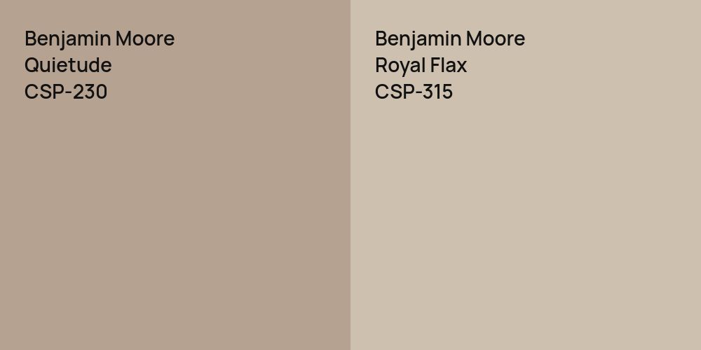 Benjamin Moore Quietude vs. Benjamin Moore Royal Flax