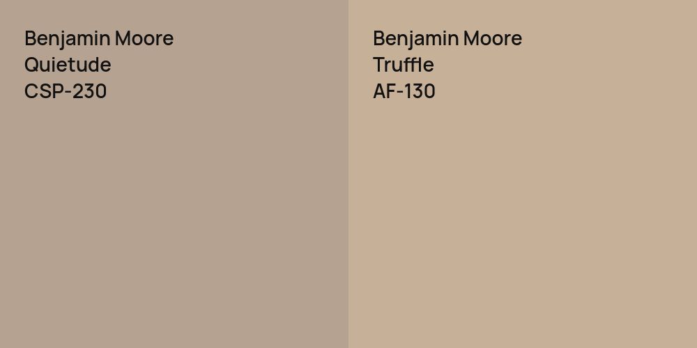 Benjamin Moore Quietude vs. Benjamin Moore Truffle