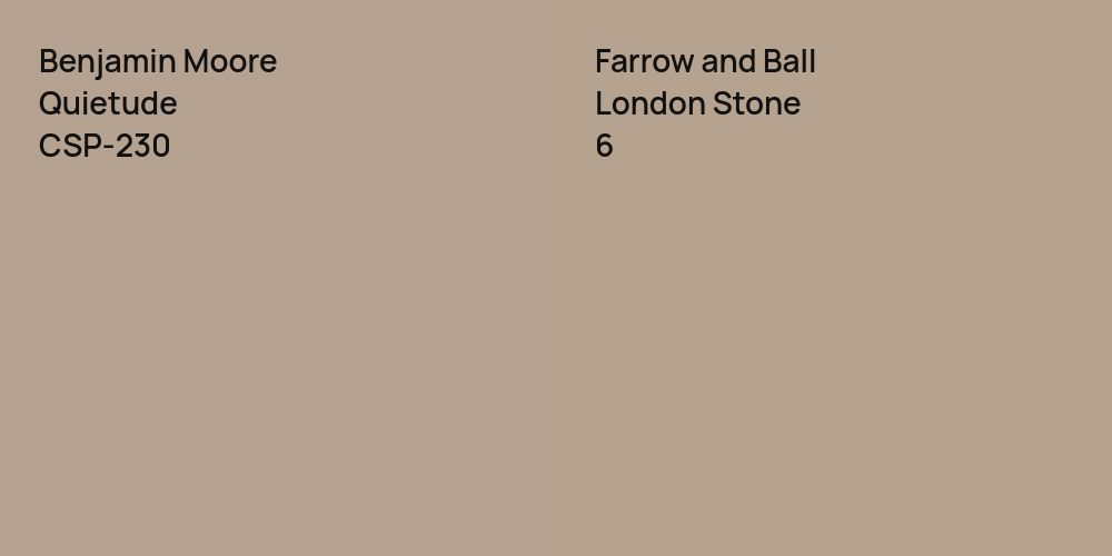 Benjamin Moore Quietude vs. Farrow and Ball London Stone