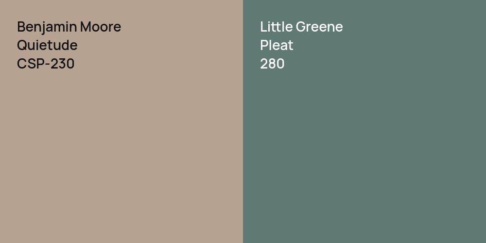 Benjamin Moore Quietude vs. Little Greene Pleat