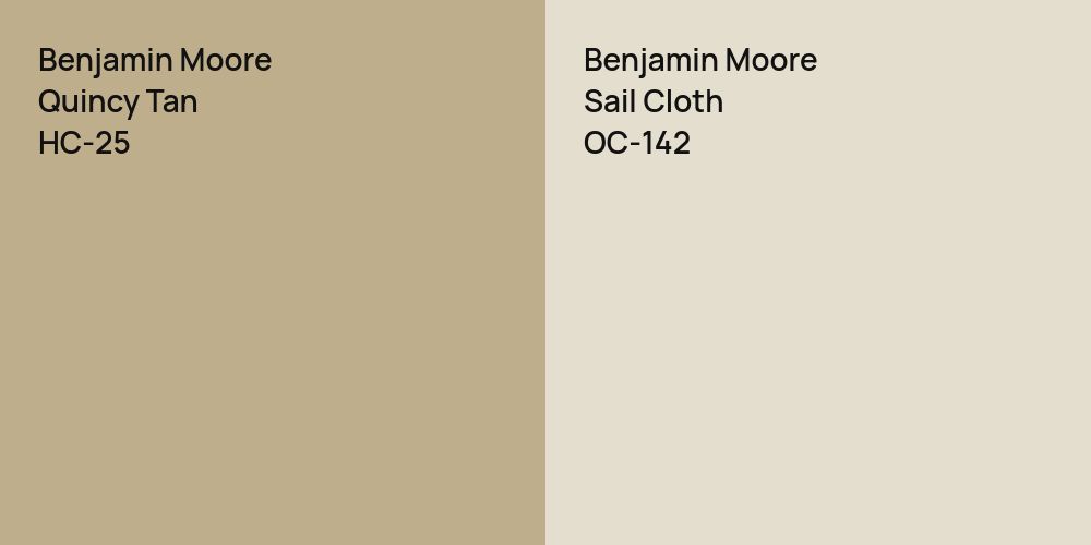 Benjamin Moore Quincy Tan vs. Benjamin Moore Sail Cloth