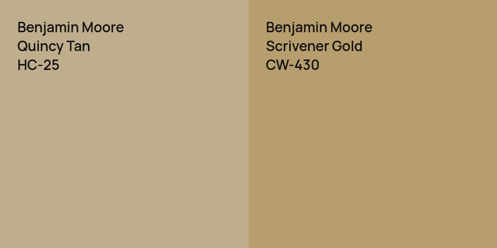 Benjamin Moore Quincy Tan vs. Benjamin Moore Scrivener Gold