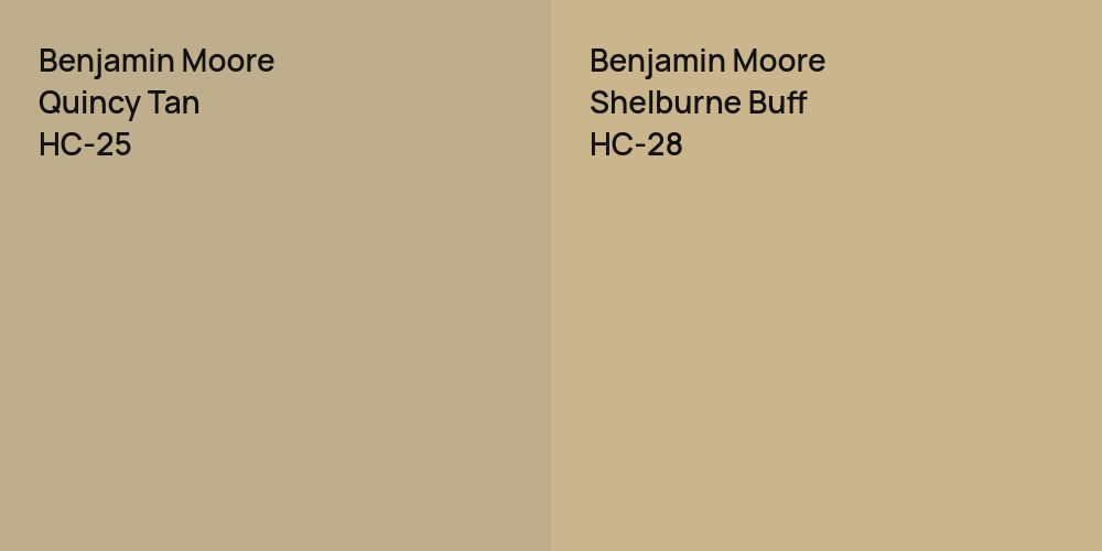 Benjamin Moore Quincy Tan vs. Benjamin Moore Shelburne Buff