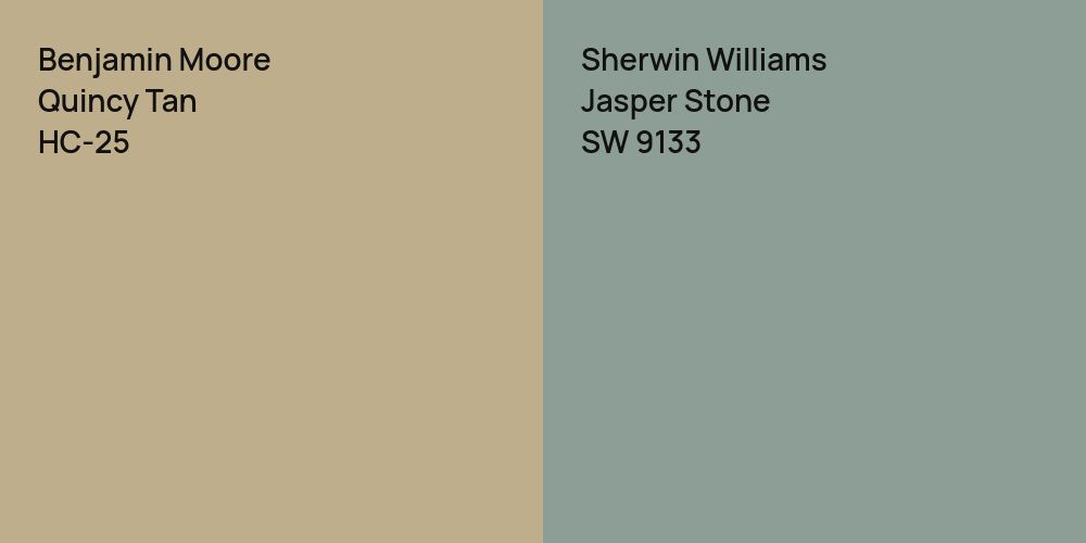 Benjamin Moore Quincy Tan vs. Sherwin Williams Jasper Stone