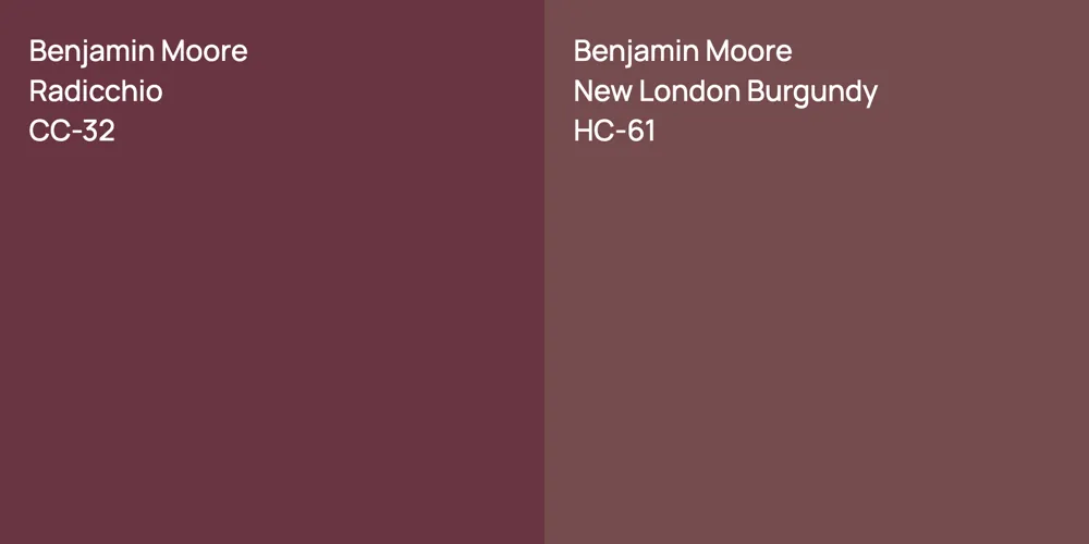 Benjamin Moore Radicchio vs. Benjamin Moore New London Burgundy