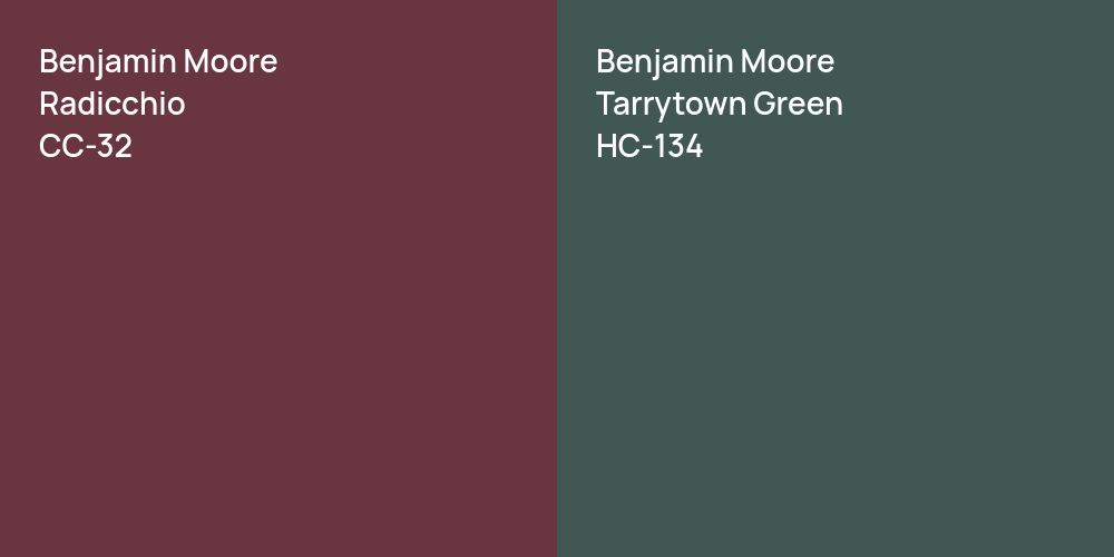 Benjamin Moore Radicchio vs. Benjamin Moore Tarrytown Green