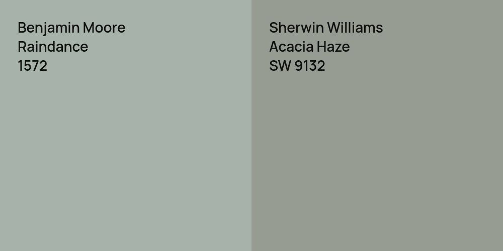 Benjamin Moore Raindance vs. Sherwin Williams Acacia Haze