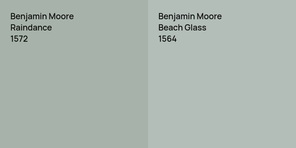 Benjamin Moore Raindance vs. Benjamin Moore Beach Glass