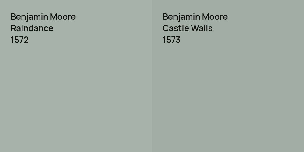 Benjamin Moore Raindance vs. Benjamin Moore Castle Walls