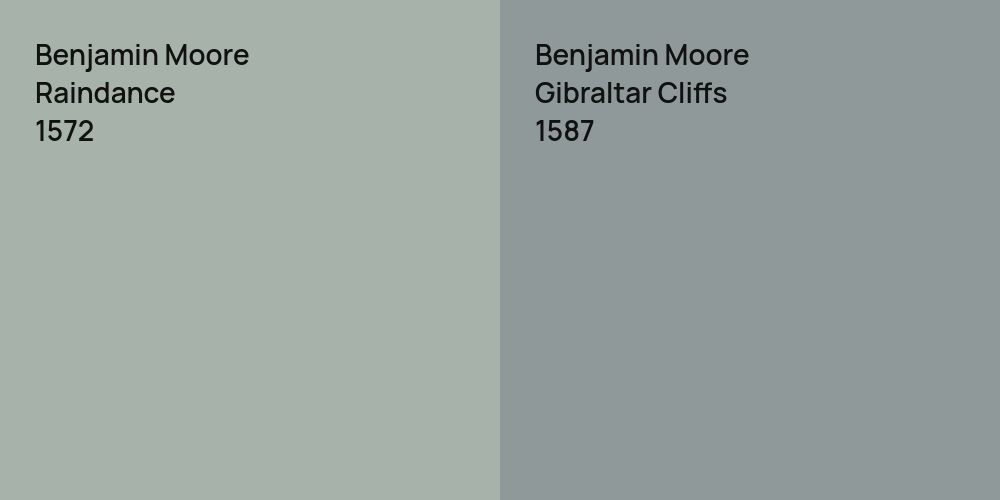 Benjamin Moore Raindance vs. Benjamin Moore Gibraltar Cliffs