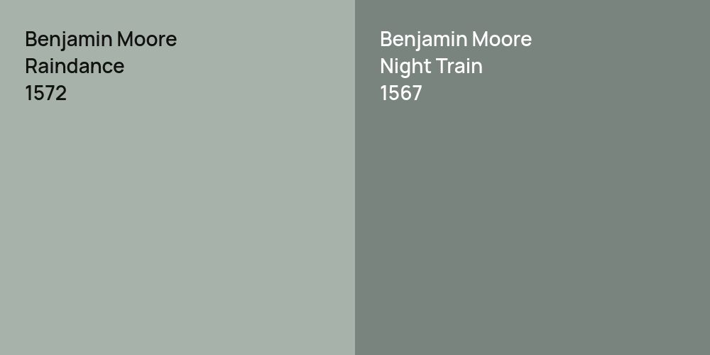 Benjamin Moore Raindance vs. Benjamin Moore Night Train