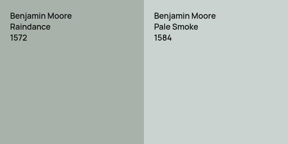 Benjamin Moore Raindance vs. Benjamin Moore Pale Smoke