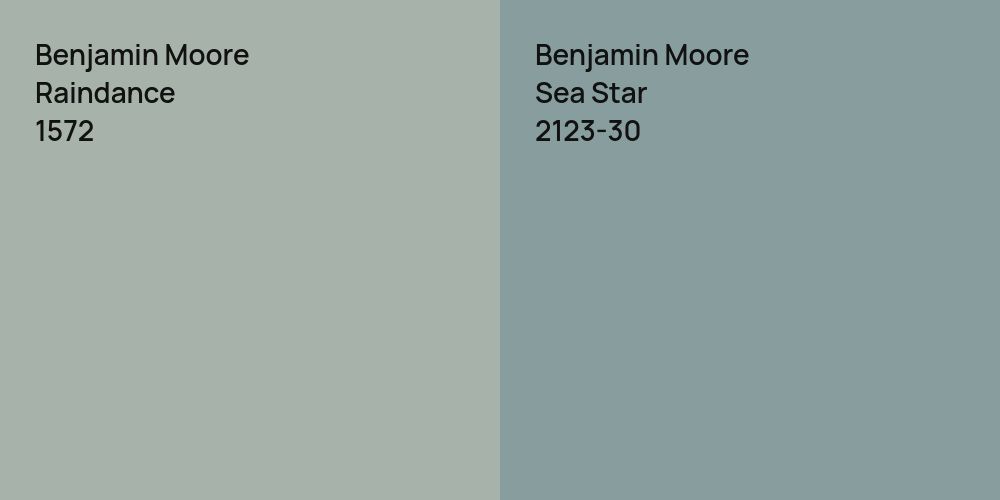 Benjamin Moore Raindance vs. Benjamin Moore Sea Star