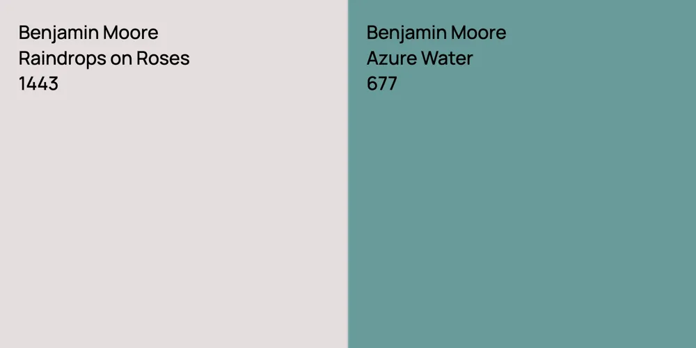 Benjamin Moore Raindrops on Roses vs. Benjamin Moore Azure Water