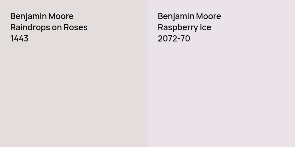 Benjamin Moore Raindrops on Roses vs. Benjamin Moore Raspberry Ice