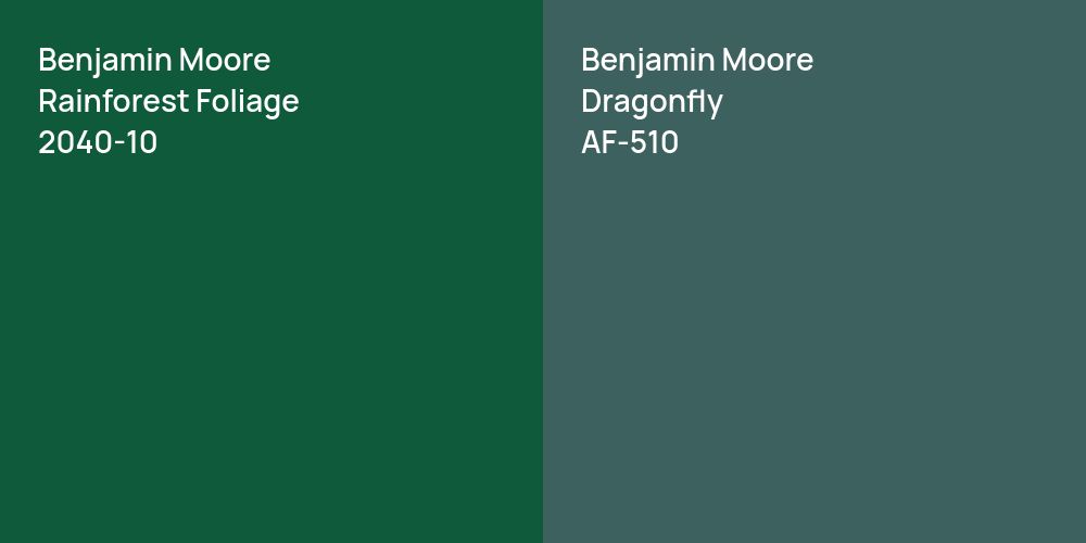 Benjamin Moore Rainforest Foliage vs. Benjamin Moore Dragonfly