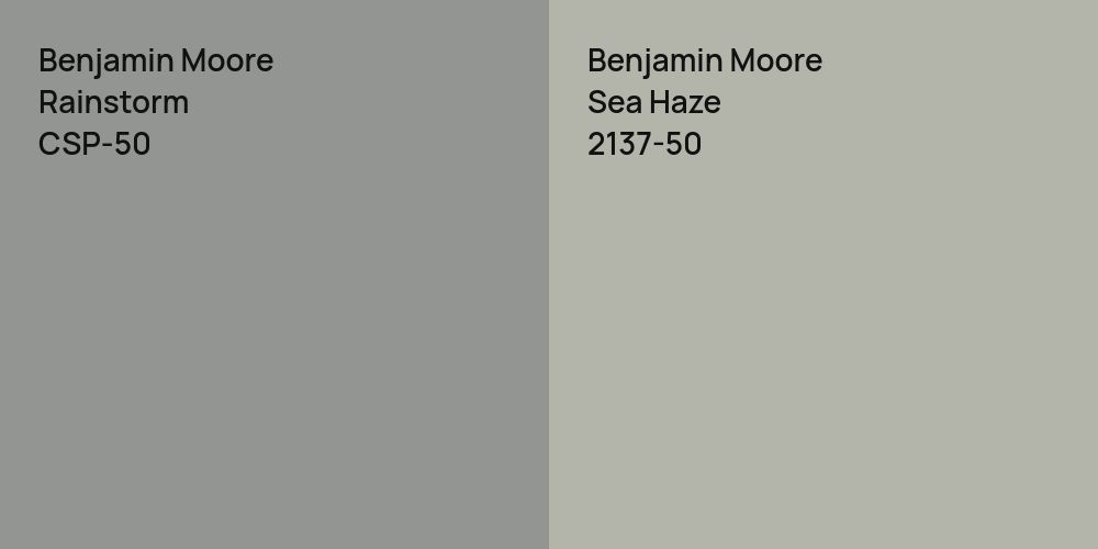 Benjamin Moore Rainstorm vs. Benjamin Moore Sea Haze