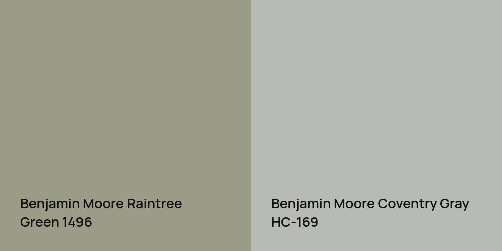 Benjamin Moore Raintree Green vs. Benjamin Moore Coventry Gray