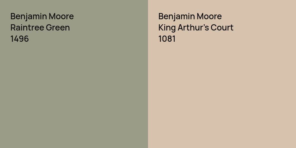 Benjamin Moore Raintree Green vs. Benjamin Moore King Arthur's Court