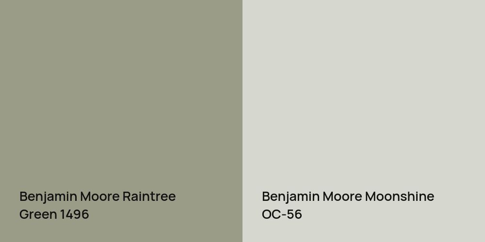 Benjamin Moore Raintree Green vs. Benjamin Moore Moonshine