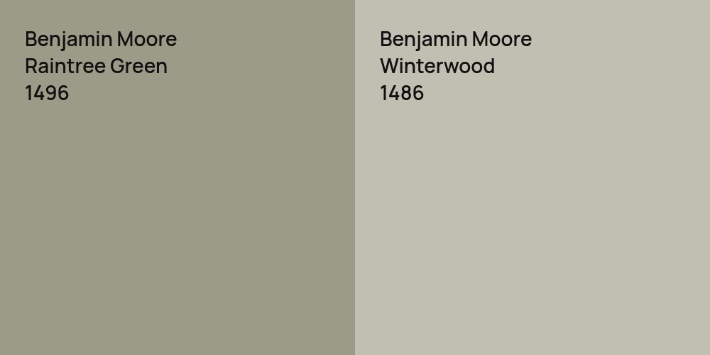 Benjamin Moore Raintree Green vs. Benjamin Moore Winterwood