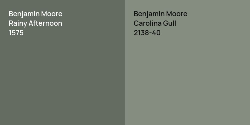 Benjamin Moore Rainy Afternoon vs. Benjamin Moore Carolina Gull