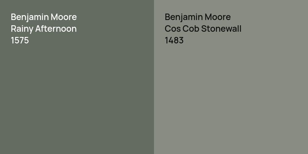 Benjamin Moore Rainy Afternoon vs. Benjamin Moore Cos Cob Stonewall