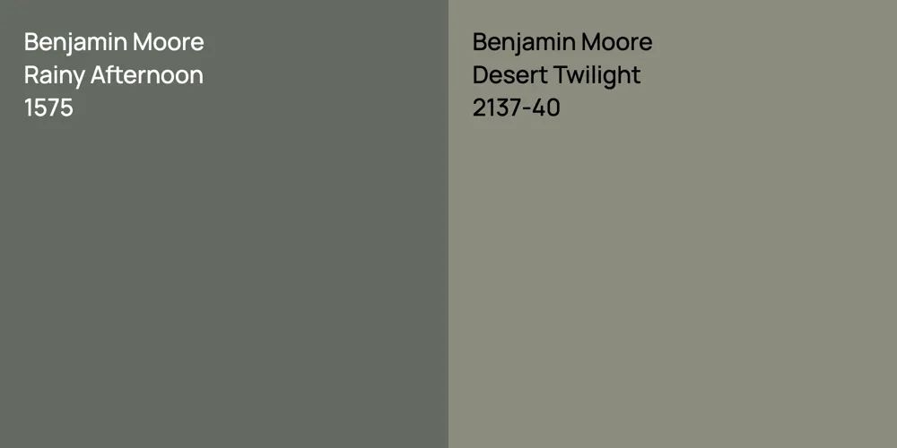 Benjamin Moore Rainy Afternoon vs. Benjamin Moore Desert Twilight