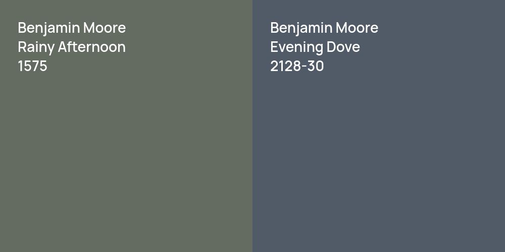 Benjamin Moore Rainy Afternoon vs. Benjamin Moore Evening Dove