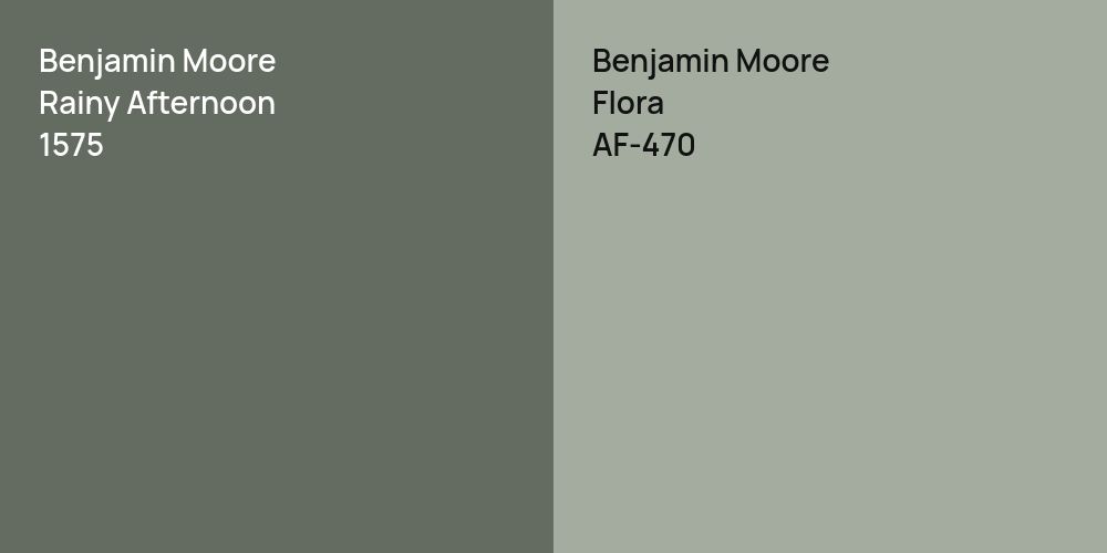 Benjamin Moore Rainy Afternoon vs. Benjamin Moore Flora