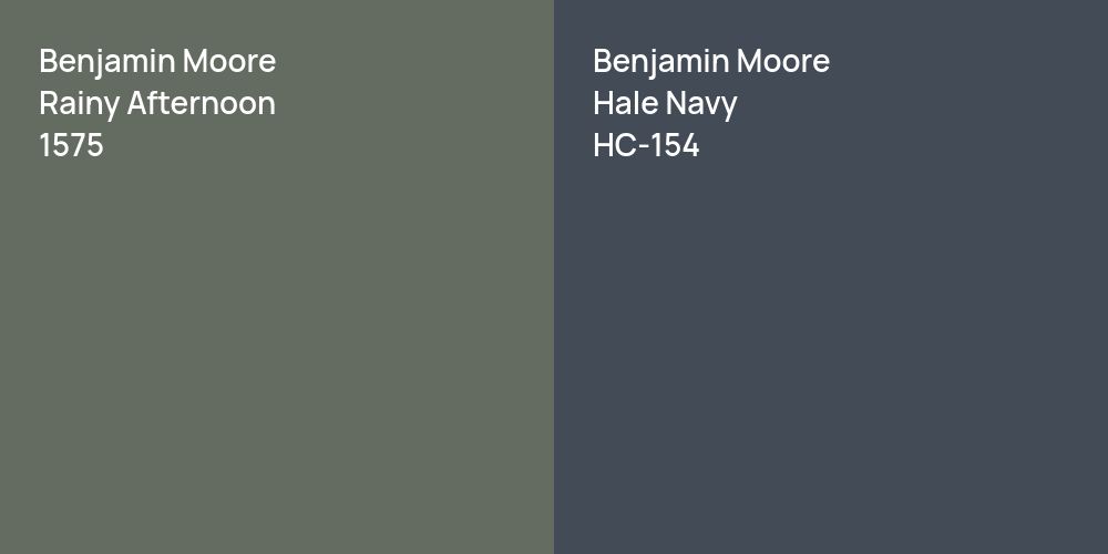 Benjamin Moore Rainy Afternoon vs. Benjamin Moore Hale Navy