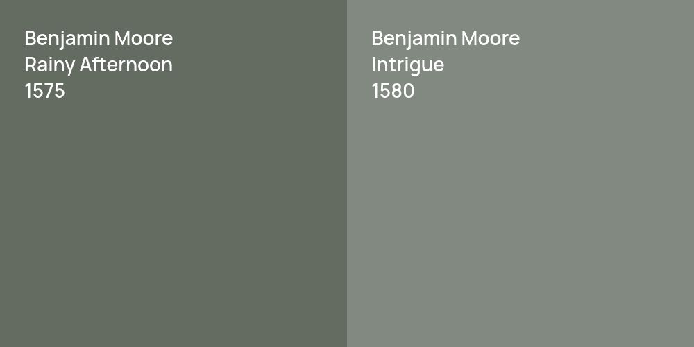 Benjamin Moore Rainy Afternoon vs. Benjamin Moore Intrigue